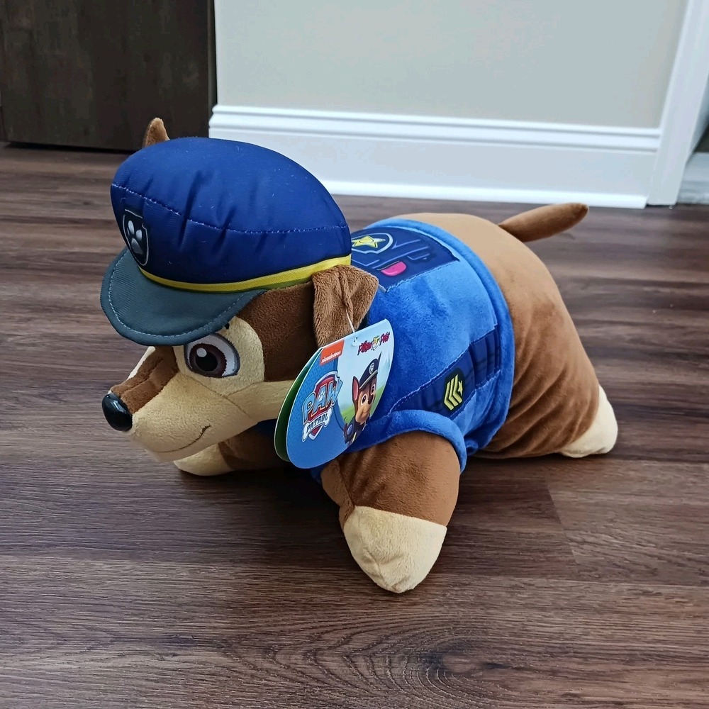 NEW Pillow Pet Paw Patrol Dog Chase 16" Blue